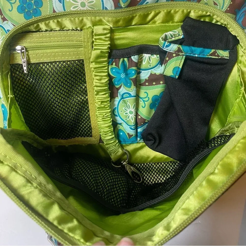 Ju Ju Be Diaper Bag Green Blue Brown Paisley Floral Design